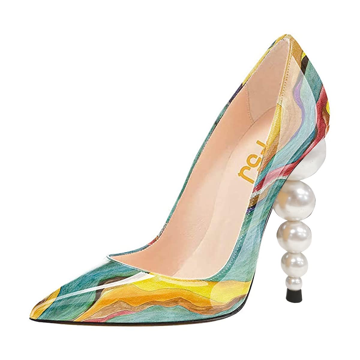 FSJ Mirror Effect High Heel Slip On Pump for Women Classic Party Shoe